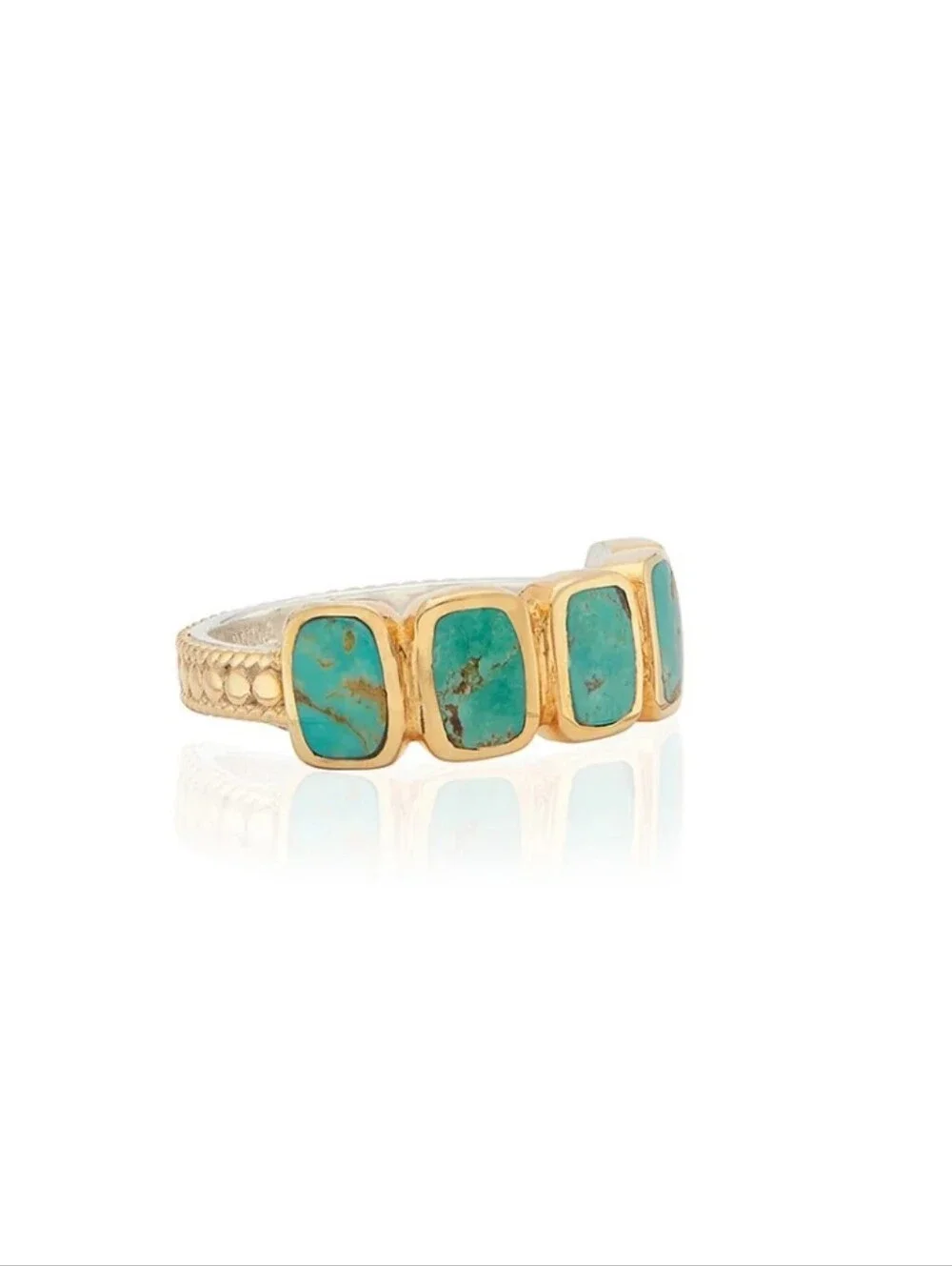 Anna Beck Turquoise Multi-Cushion Ring 18K Gold Plated - Picture 3 of 7